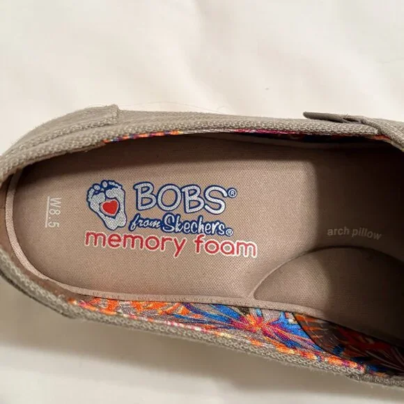 ✨ BOBS from Skechers Canvas Espadrille Wedges | Tan Neutral | Size 8.5 - Picture 5 of 6